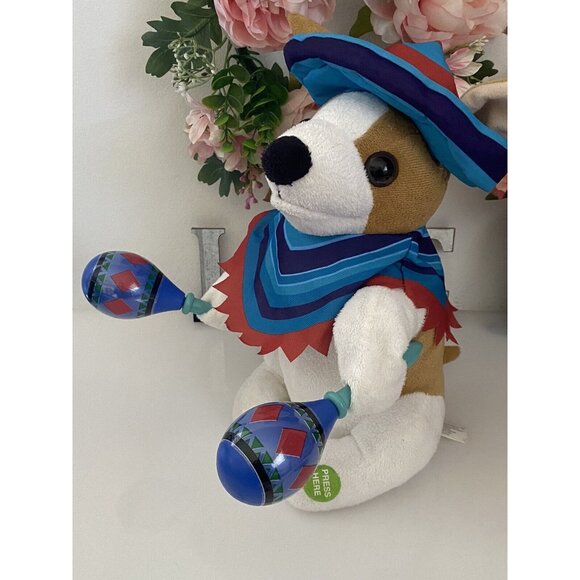 Animated Musical Mariachi Chihuahua Plush Puppy Dog Plays Macarena Works Tested - Picture 2 of 16